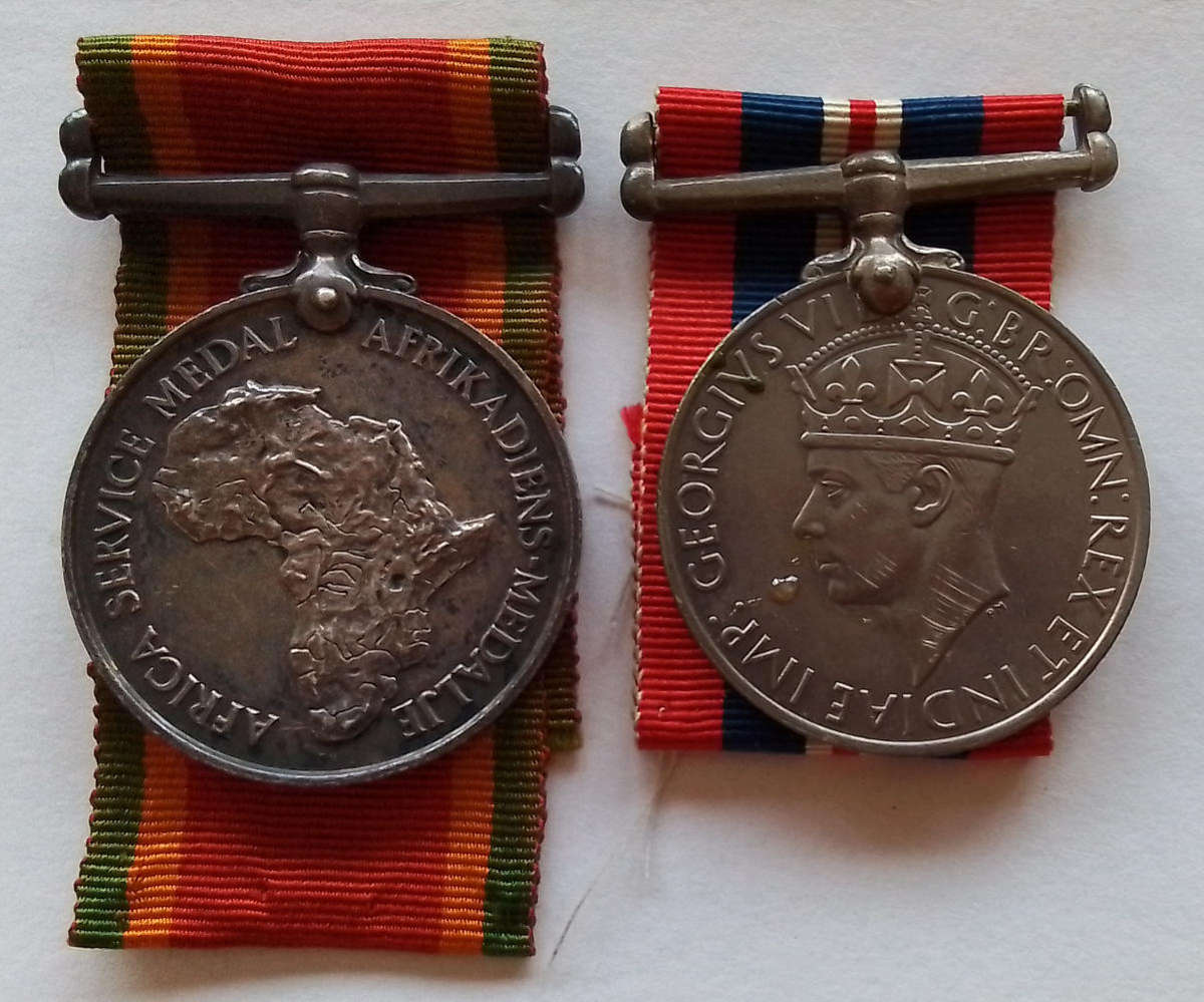 WWII  Service Medals  -  D J A MAYBIN