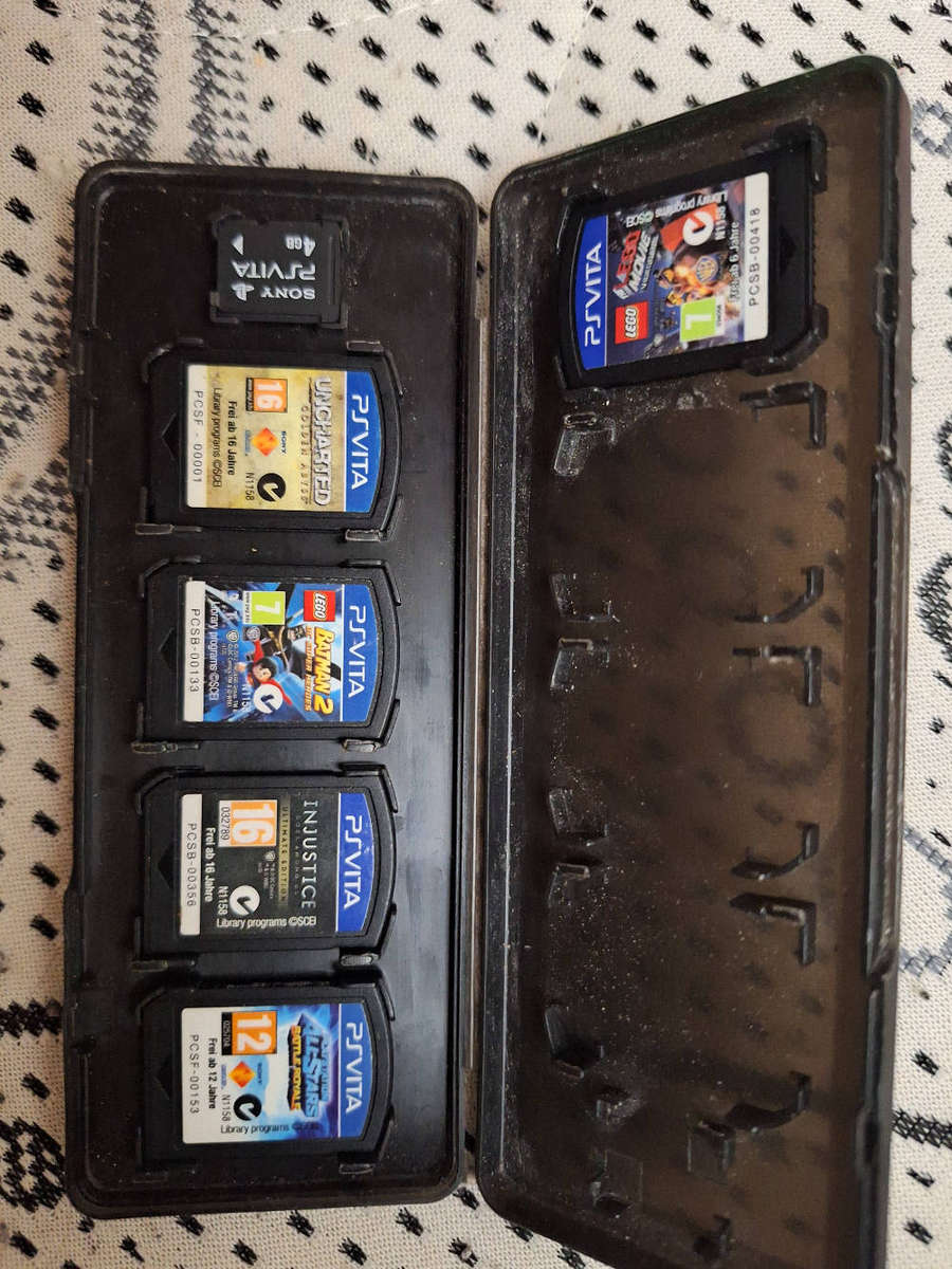 5 PlayStation PS Vita Games + Memory Card + Cartridge Case Bundle