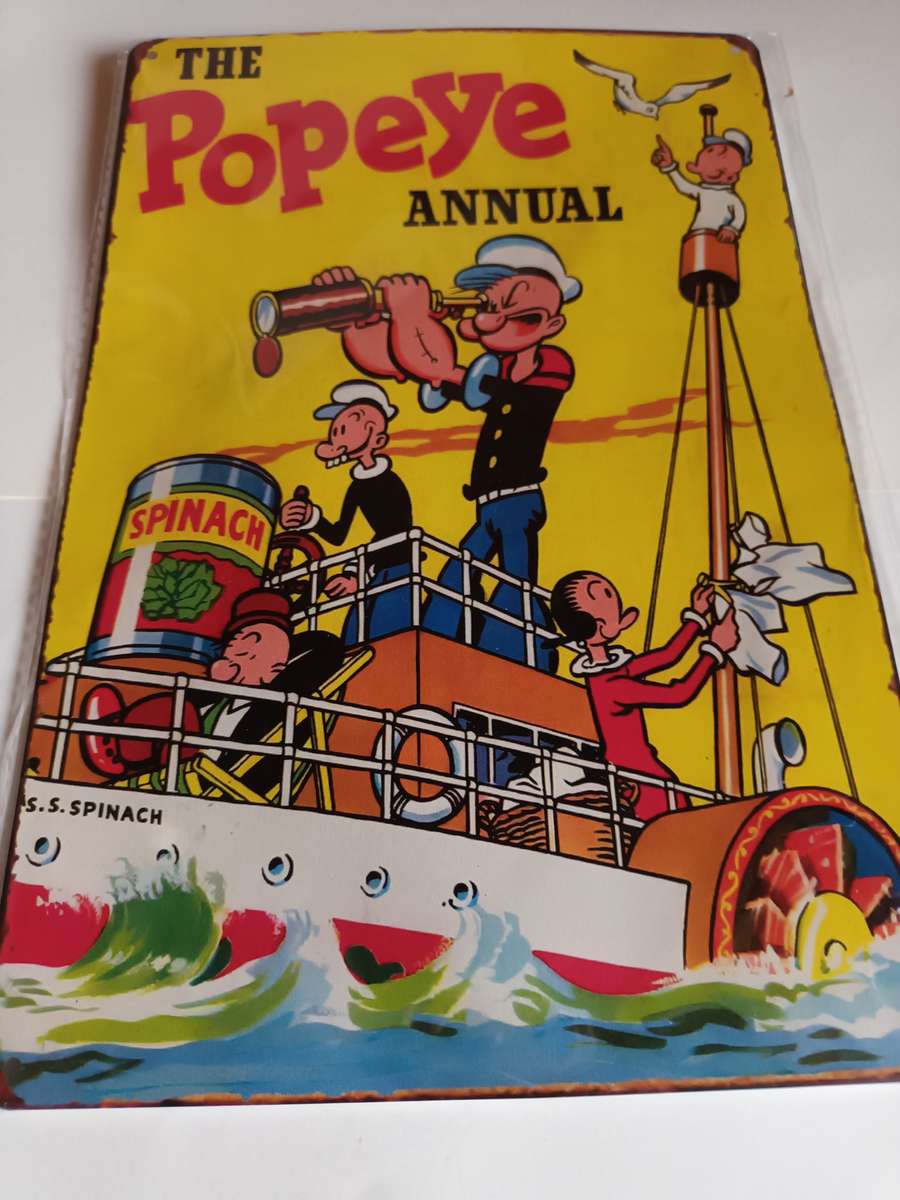 Tin Metal Sign - The Popeye Annual
