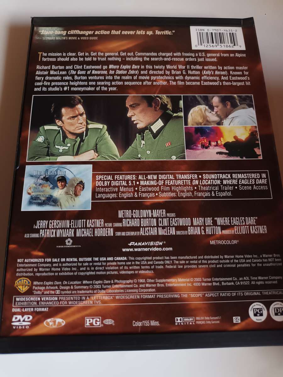 Where Eagles Dare DVD Movie