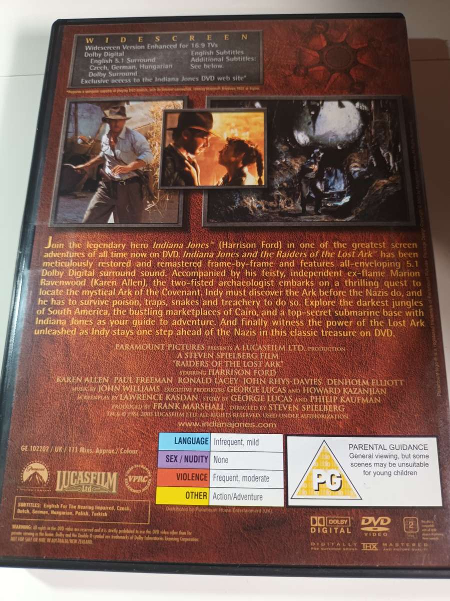 Indiana Jones and the Raiders of the Lost Ark DVD Movie