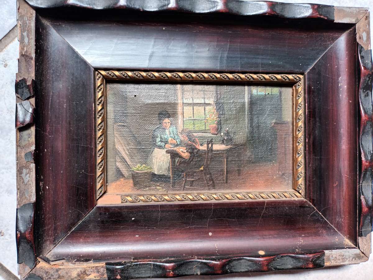 Old Miniature Oil Painting