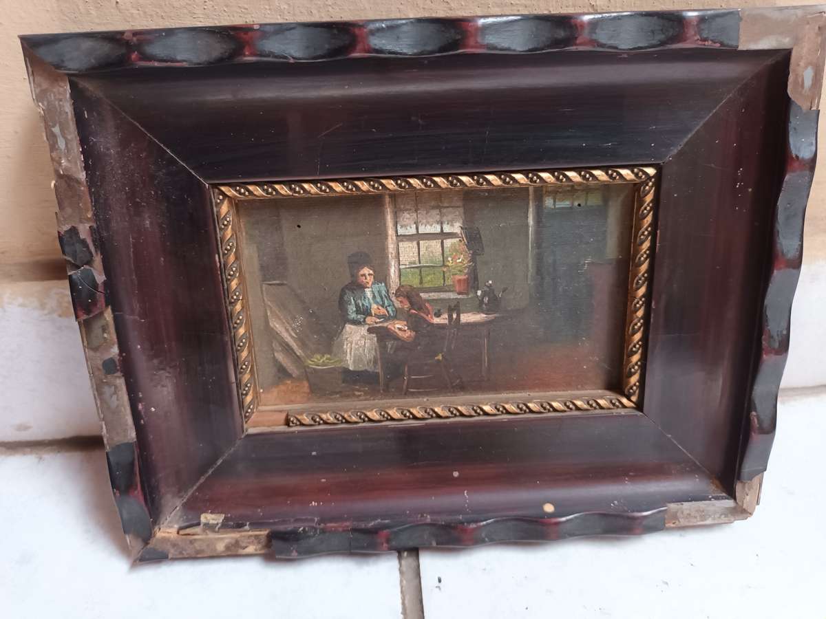 Old Miniature Oil Painting