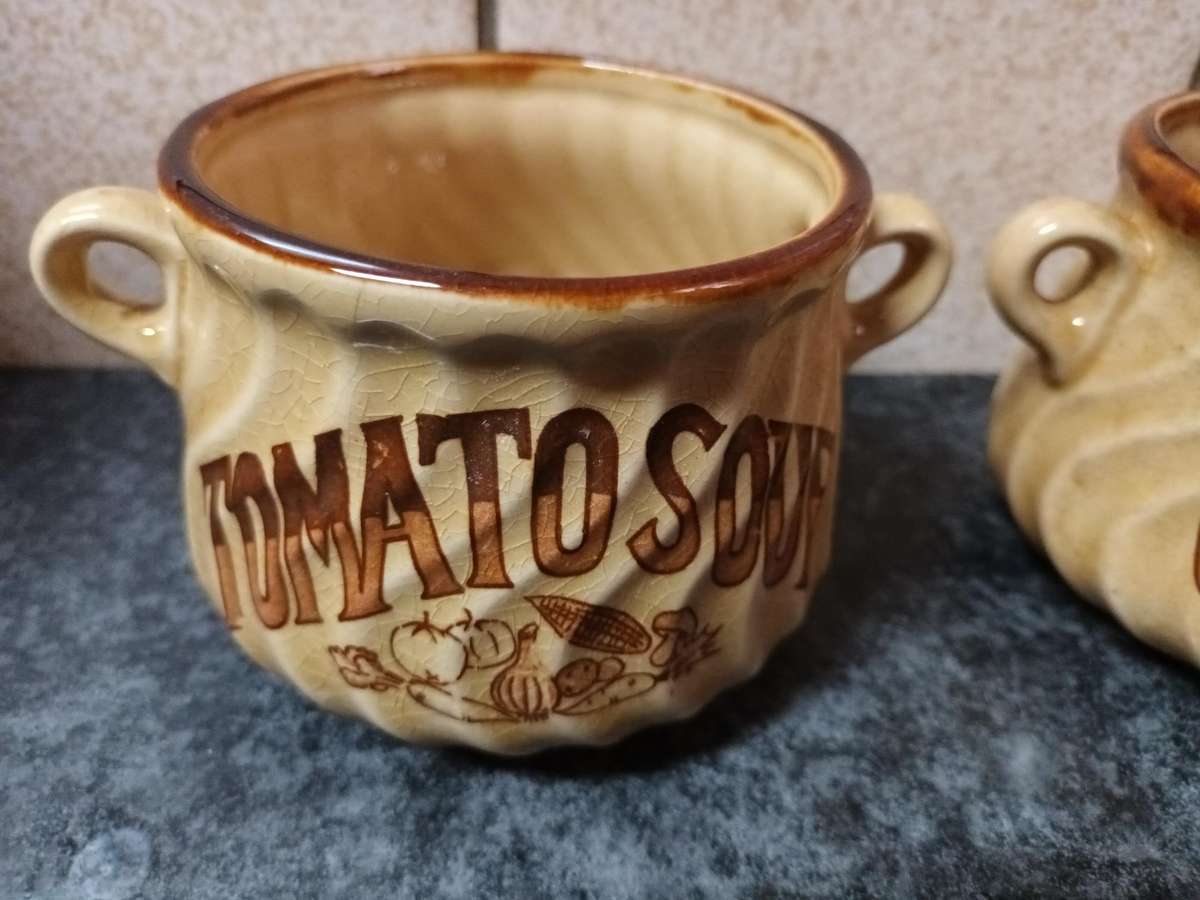 Two Vintage Soup Mugs - Made in Japan