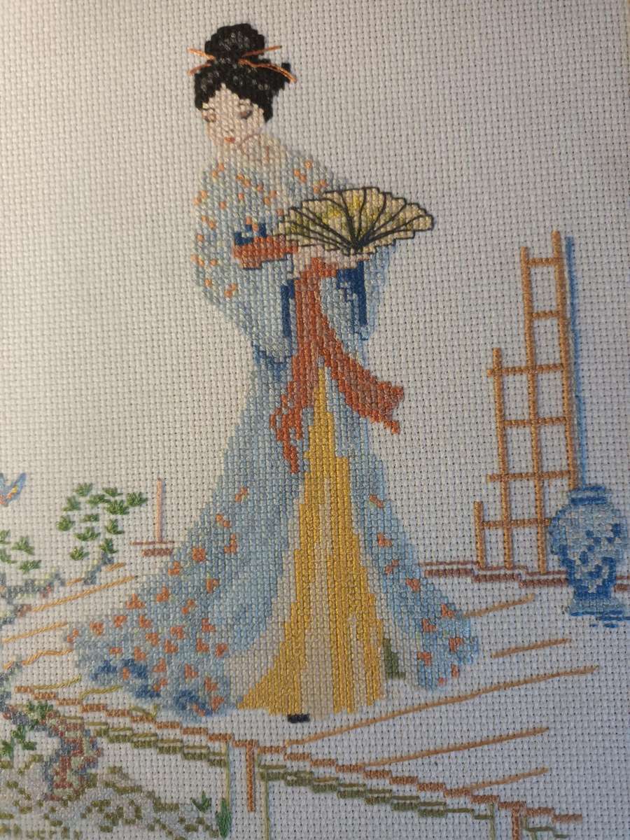 Framed with Glass Oriental Stitching