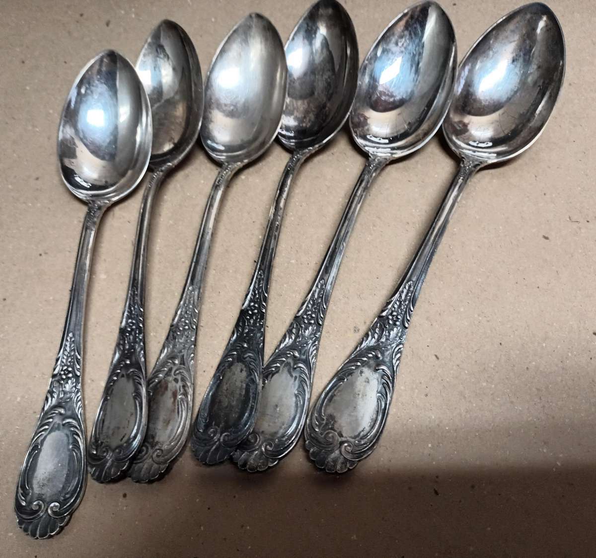 800 Silver Vintage Dessert Spoons