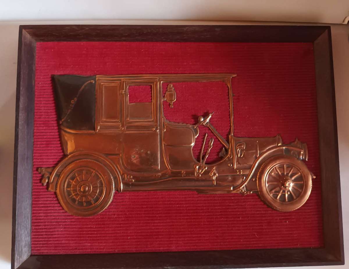 Vintage Copper Plate Image of 1906 Fiat