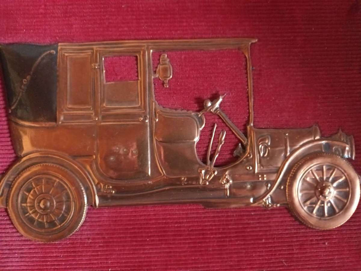 Vintage Copper Plate Image of 1906 Fiat