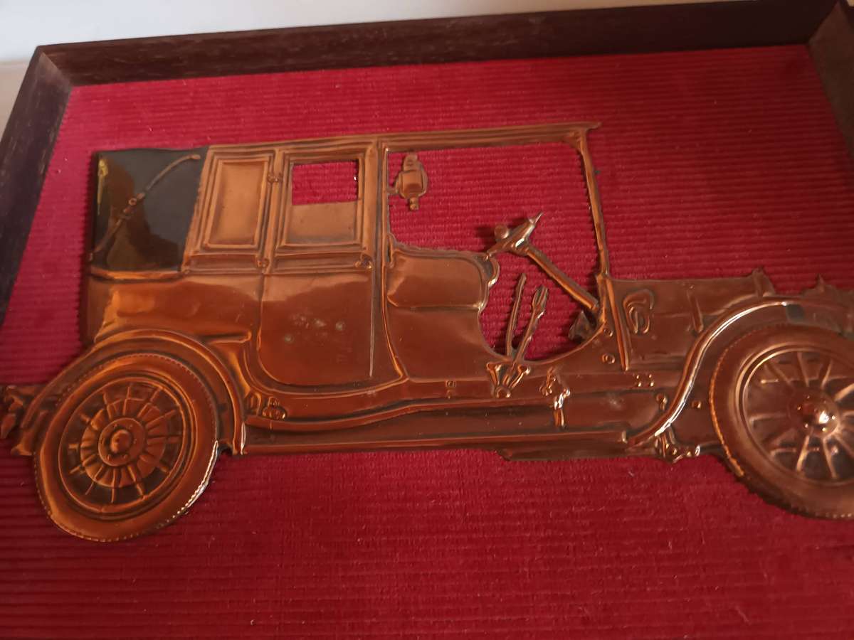 Vintage Copper Plate Image of 1906 Fiat