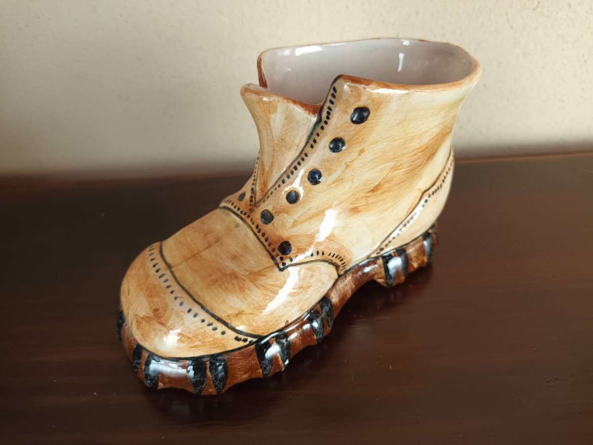 Glazed Porcelain Boot Ornament - Made in Italy