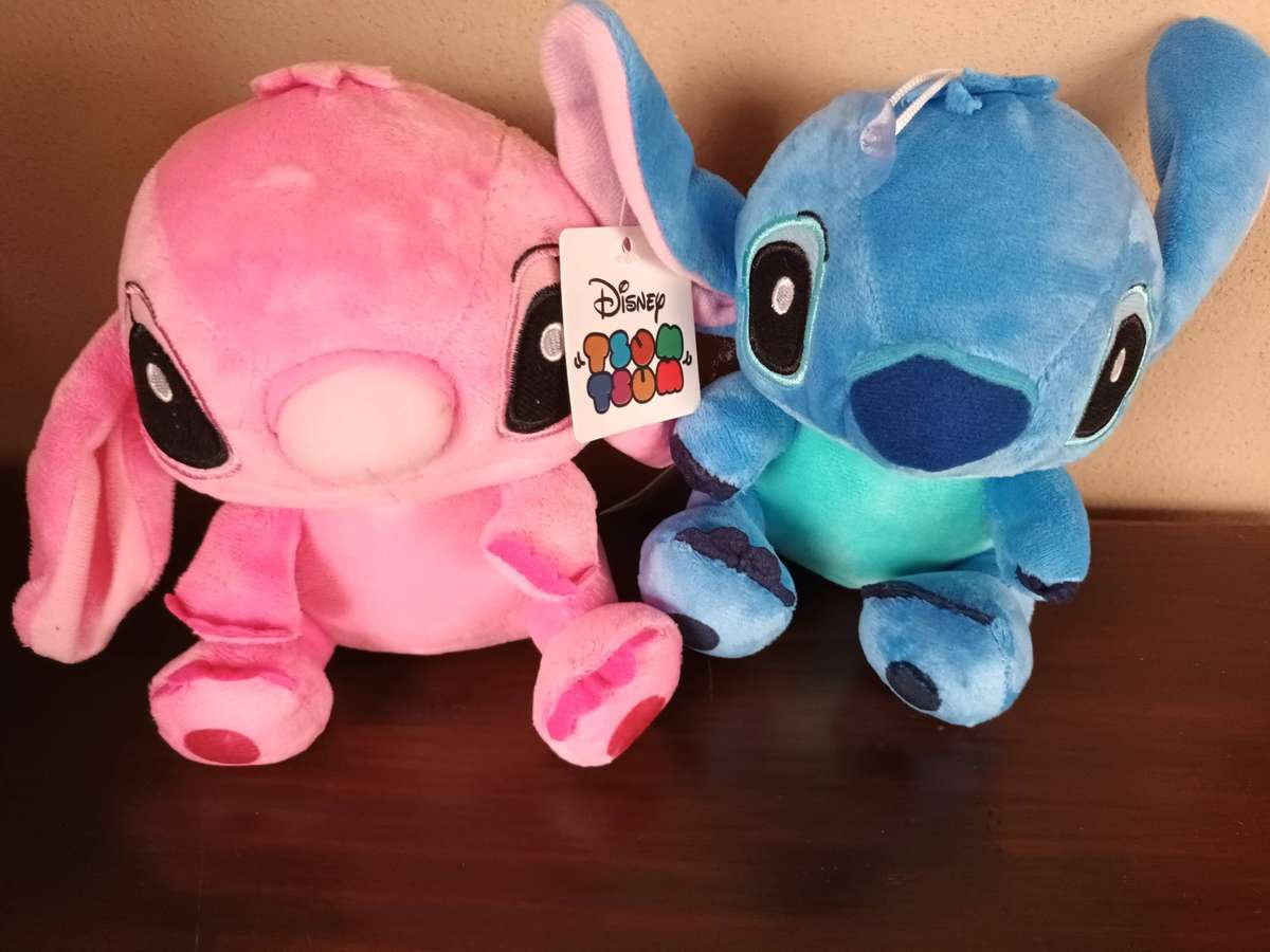 Blue and Pink Stitch Pair Soft Toy