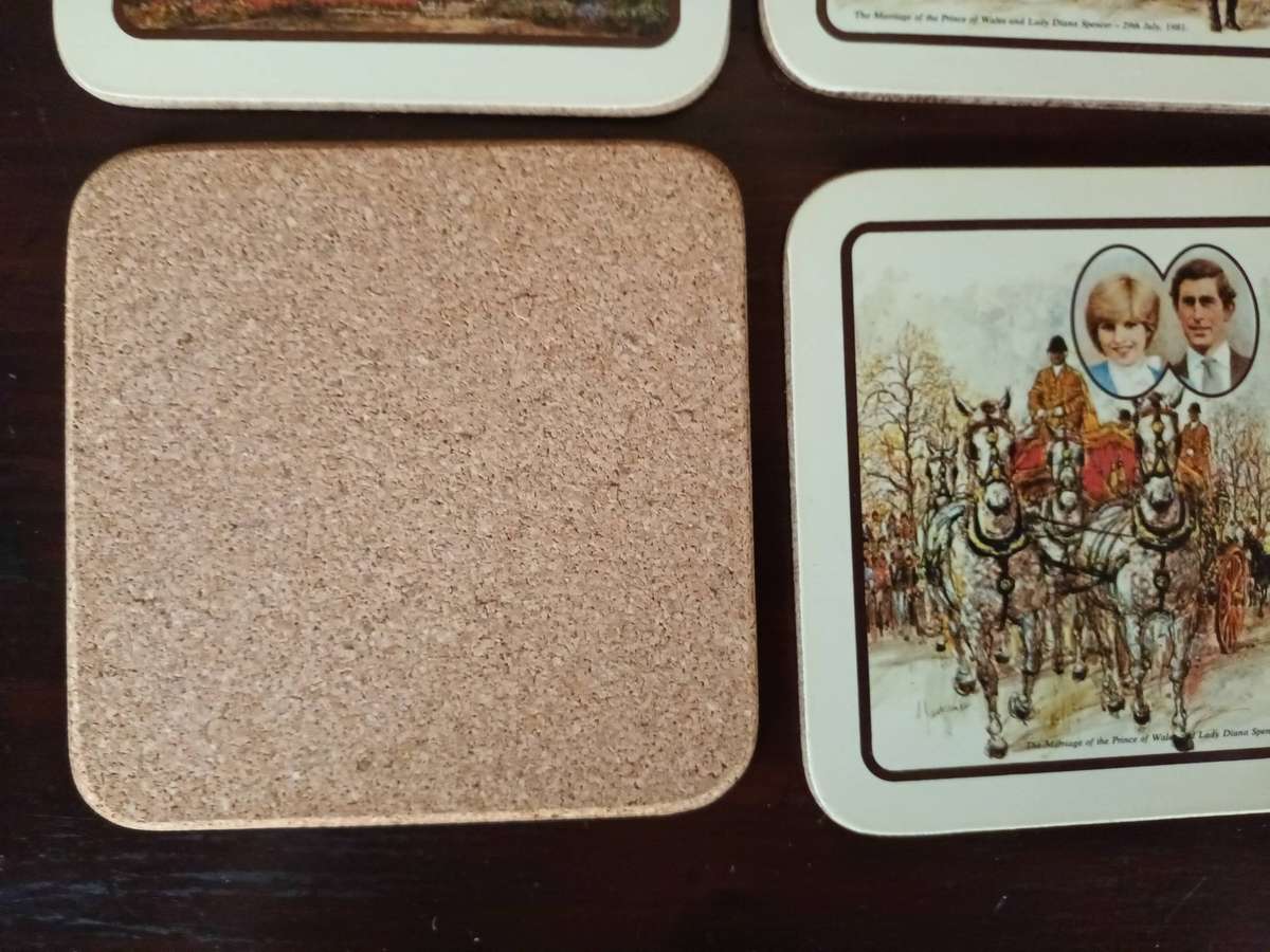 Six Vintage Royal Wedding Coasters