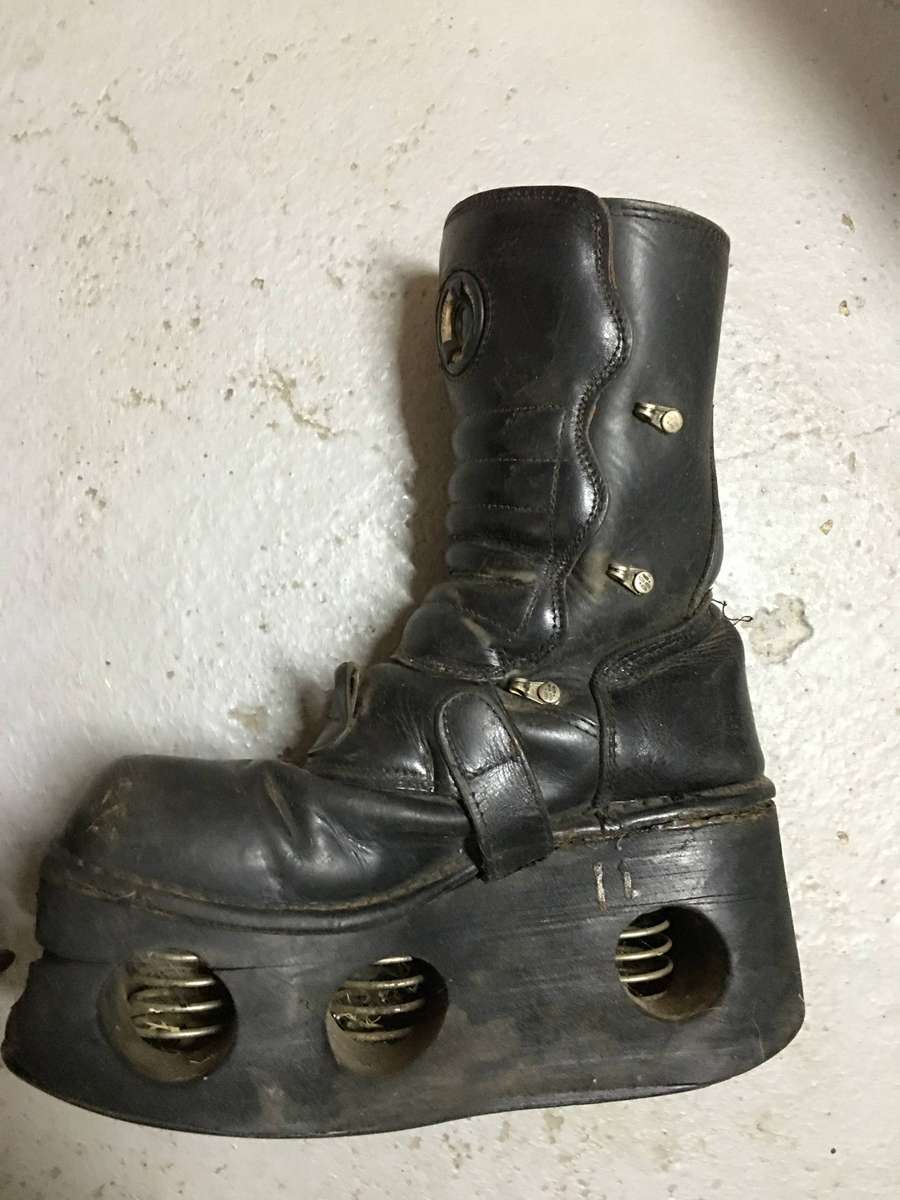 VINTAGE NEW ROCK LADIES BOOTS - LEATHER - M373-S2 PLATFORM BOOTS SPRING LOADED NEPTUNE SOLES