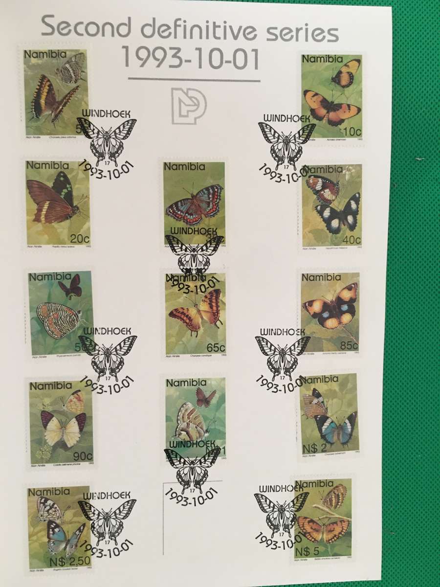 NAMIBIA FIRST DAY SHEET - BUTTERFLIES - 1993