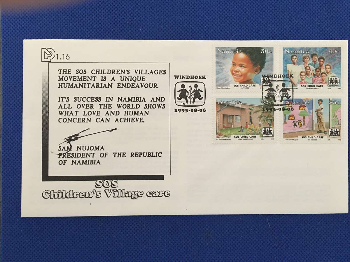 NAMIBIA FIRST DAY COVER - SOS CHILDREN''S VILLAGE CARE - 1993