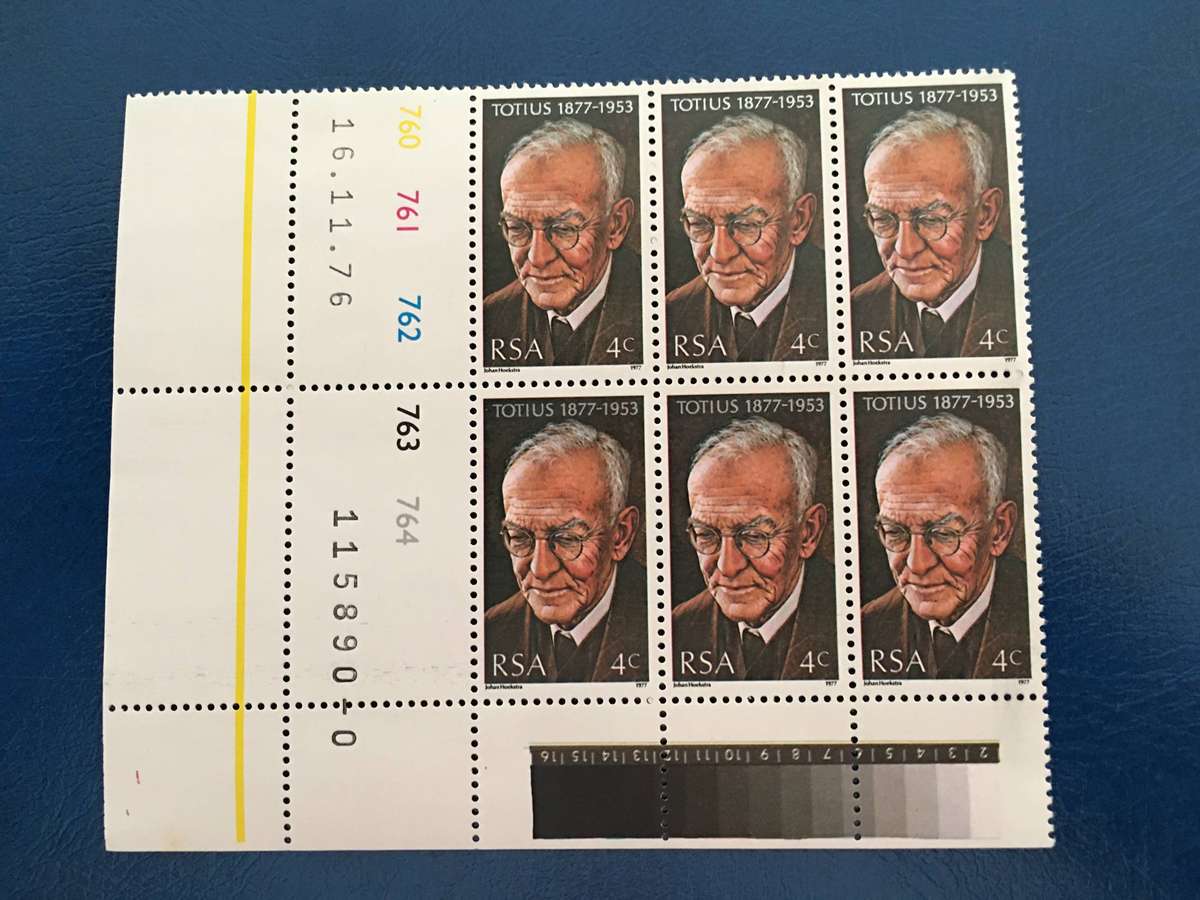 SOUTH AFRICA TOTIUS BLOCK OF 4c  STAMPS