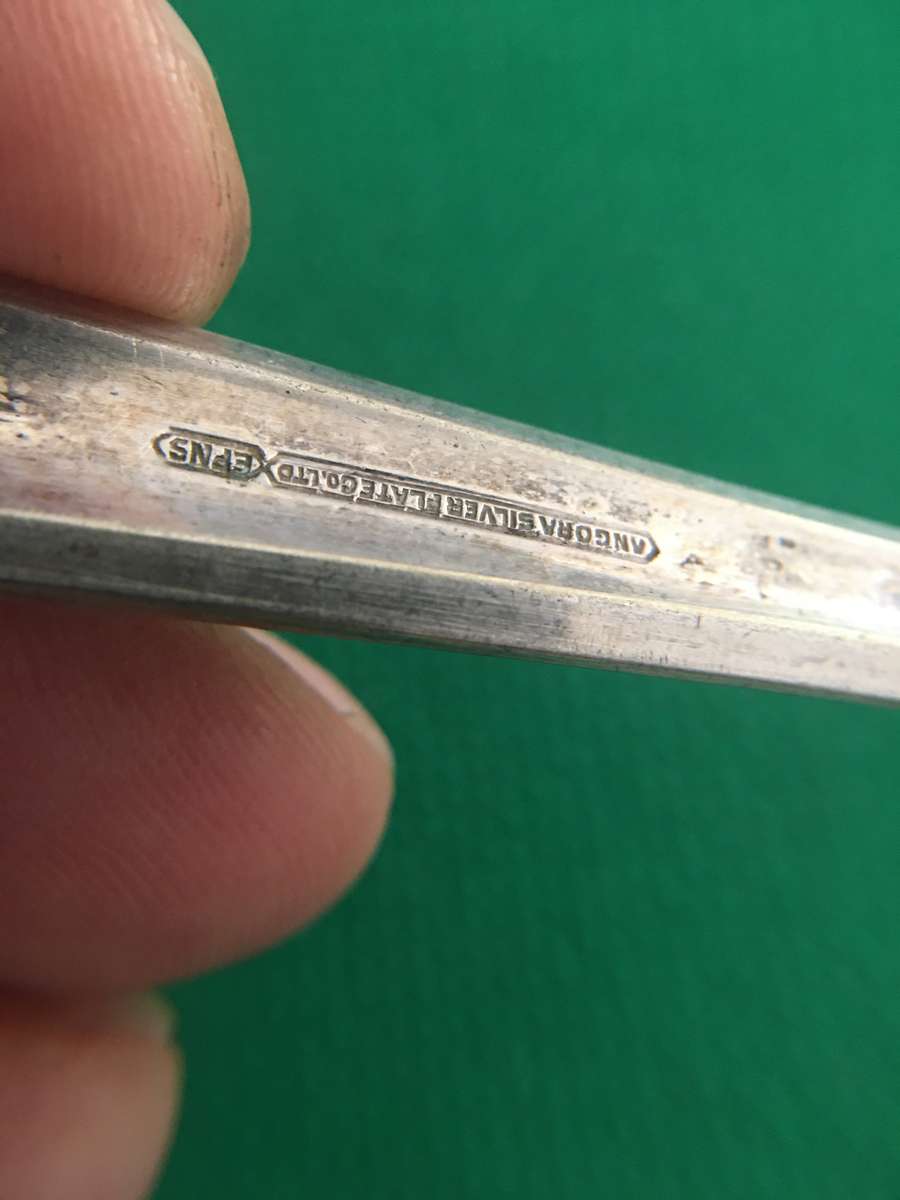 VINTAGE ANGORA SILVER PLATED 4 CAKE FORKS