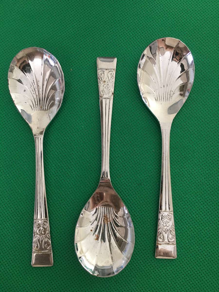 VINTAGE 3 BILCHROME TEA SPOONS SHEFFIELD ENGLAND