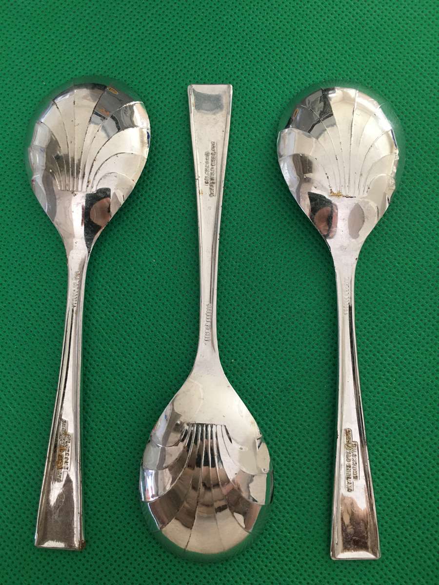 VINTAGE 3 BILCHROME TEA SPOONS SHEFFIELD ENGLAND