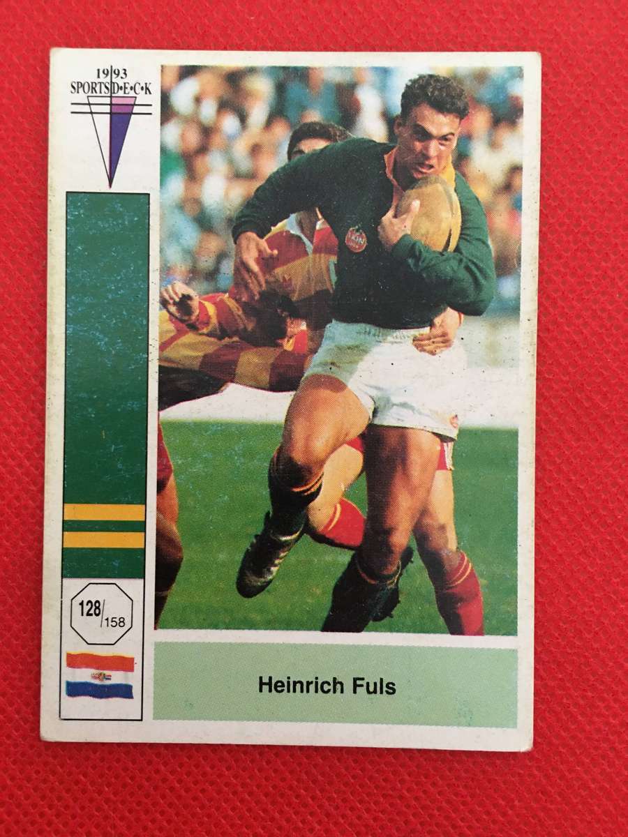 VINTAGE RUGBY TRADING CARD - 1993 SPORTS DECK - SOUTH AFRICA VS FRANCE -  HEINRICH FULS