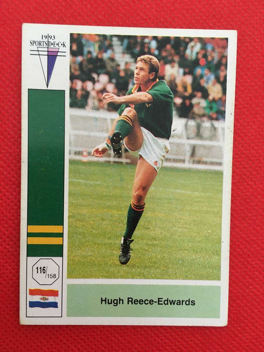 VINTAGE RUGBY TRADING CARD - 1993 SPORTS DECK - SOUTH AFRICA VS FRANCE -  HUGH REECE-EDWARDS