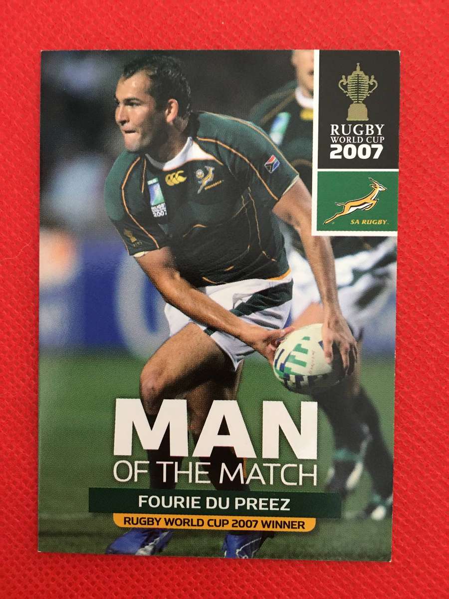 RUGBY TRADING CARD - MAN OF THE MATCH - FOURIE DU PREEZ - 2007