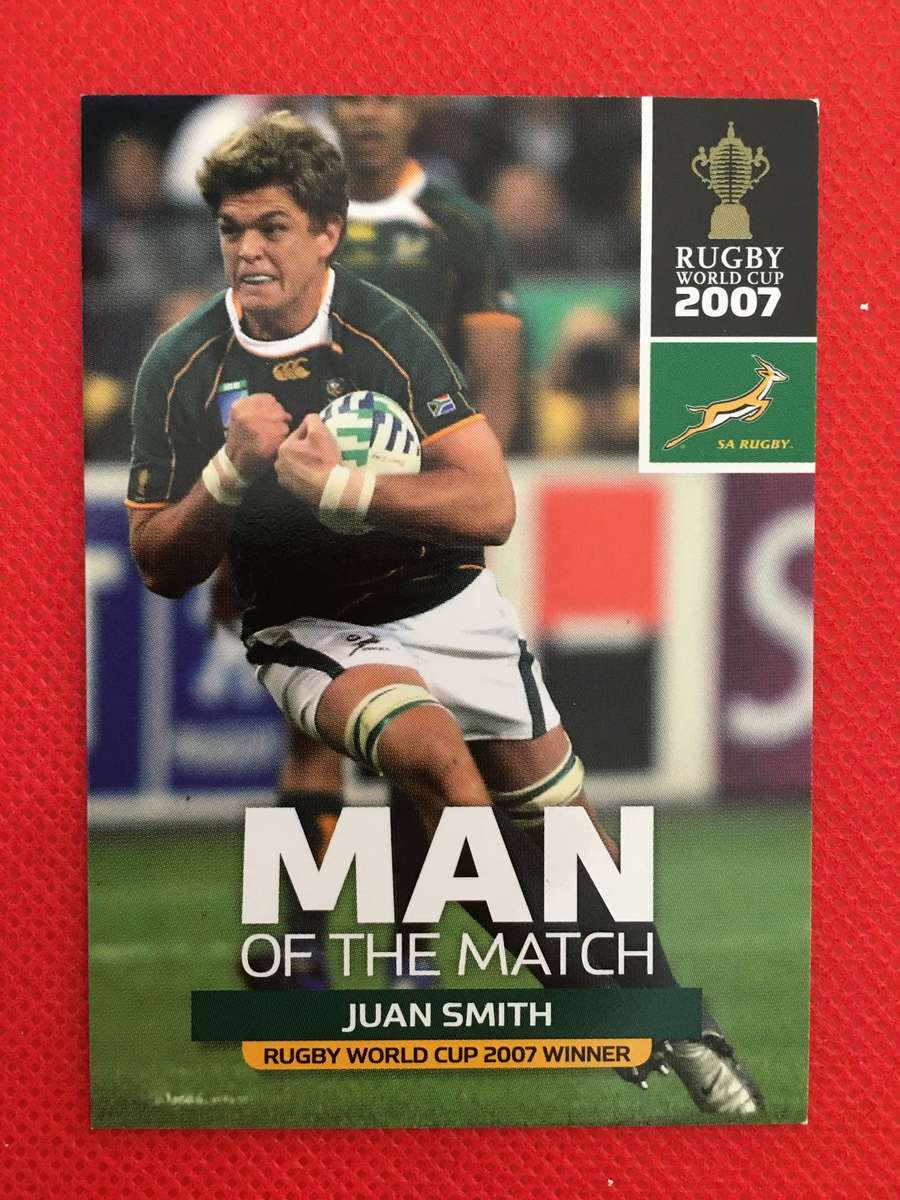 RUGBY TRADING CARD SPRINGBOKS - MAN OF THE MATCH - JUAN SMITH - 2007