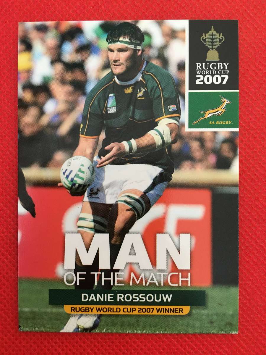RUGBY TRADING CARD SPRINGBOKS - MAN OF THE MATCH - DANIE ROSSOUW - 2007