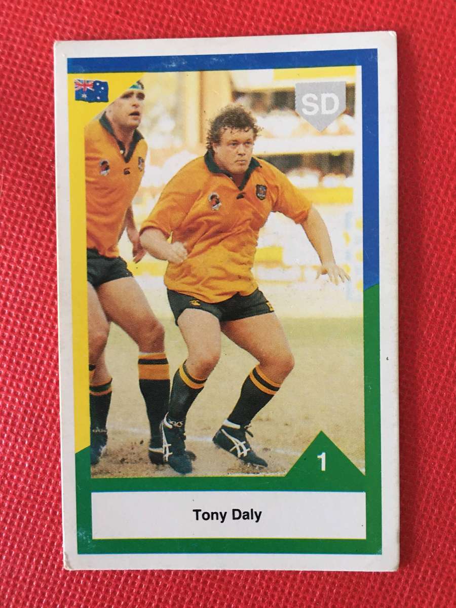 VINTAGE RUGBY TRADING CARD - 1992 - WALLABIES - TONY DALY