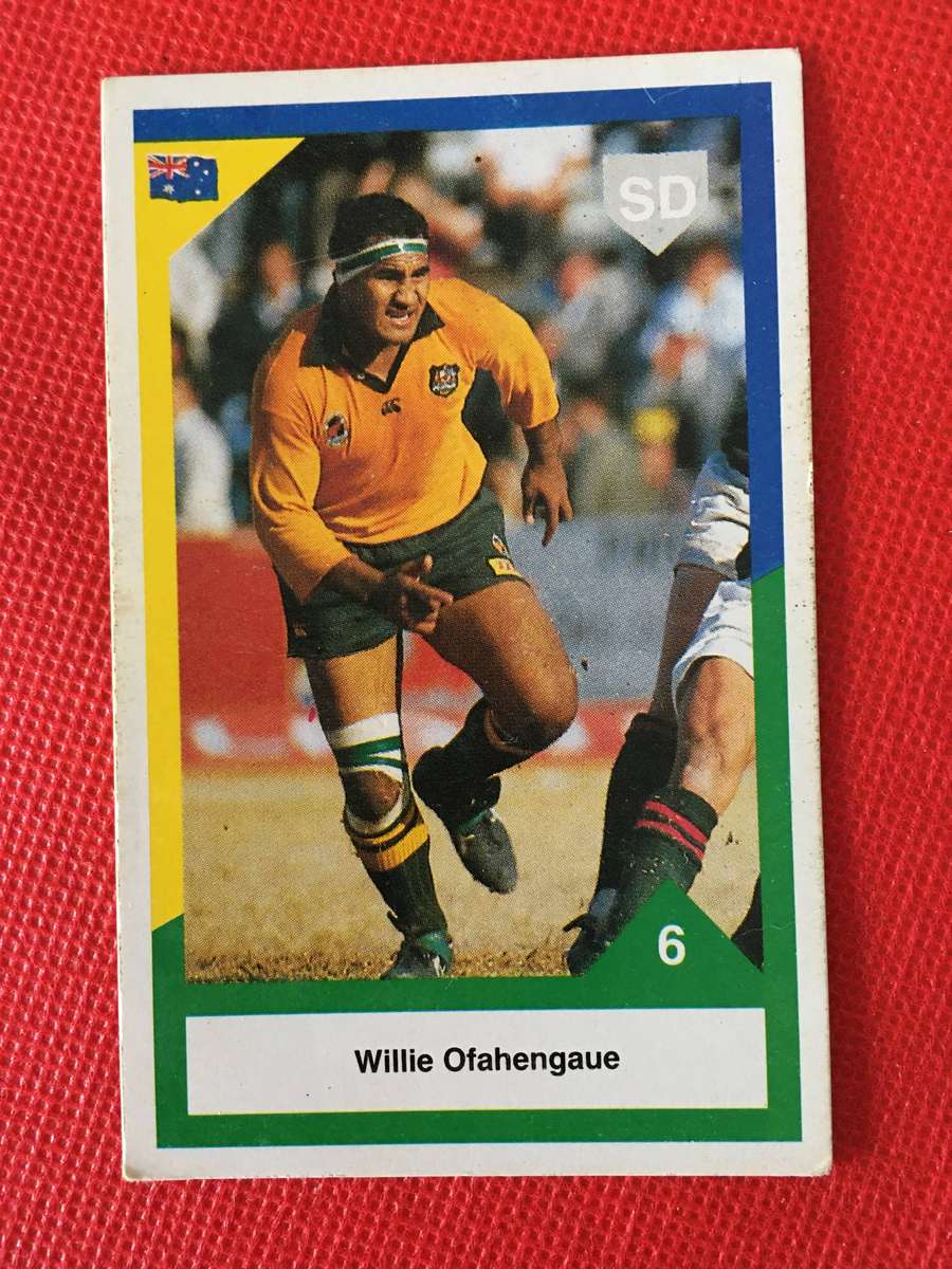 VINTAGE RUGBY TRADING CARD - 1992 - WALLABIES - WILLIE OFAHENGAUE