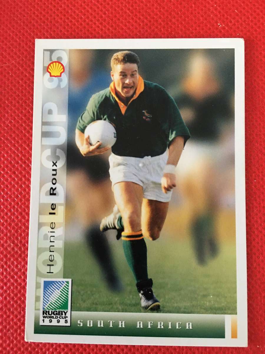 VINTAGE RUGBY TRADING CARD - SHELL - 1995 - HENNIE LE ROUX