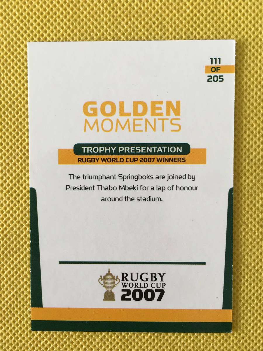 RUGBY TRADING CARD - GOLDEN MOMENTS - 2007 -