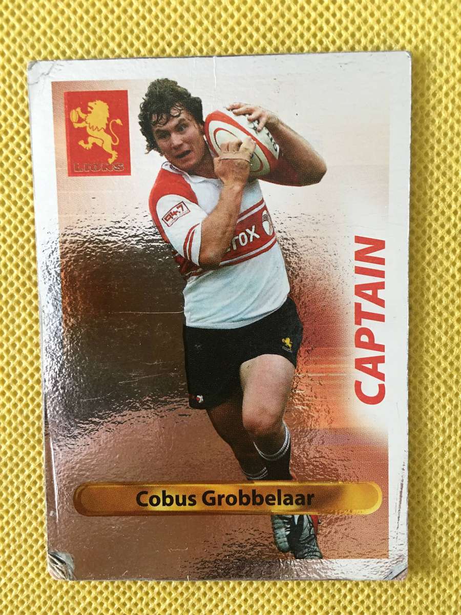 RUGBY TRADING CARD - SHINY / FOIL CARD - CAPTAIN - COBUS GROBBELAAR