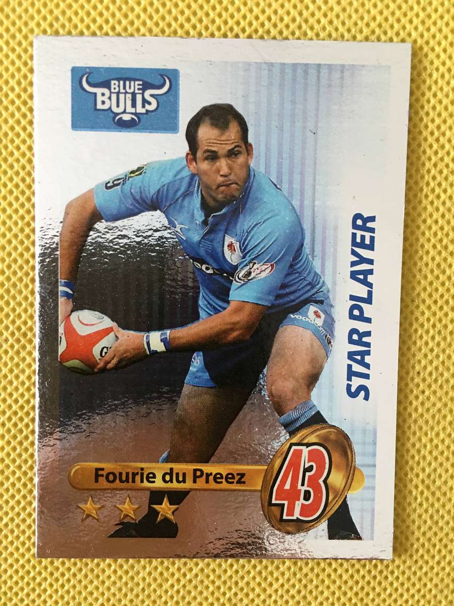 RUGBY TRADING CARD - BLUE BULLS / FOIL/ SHINY CARD - STAR PLAYER - FOURIE  DU PREEZ