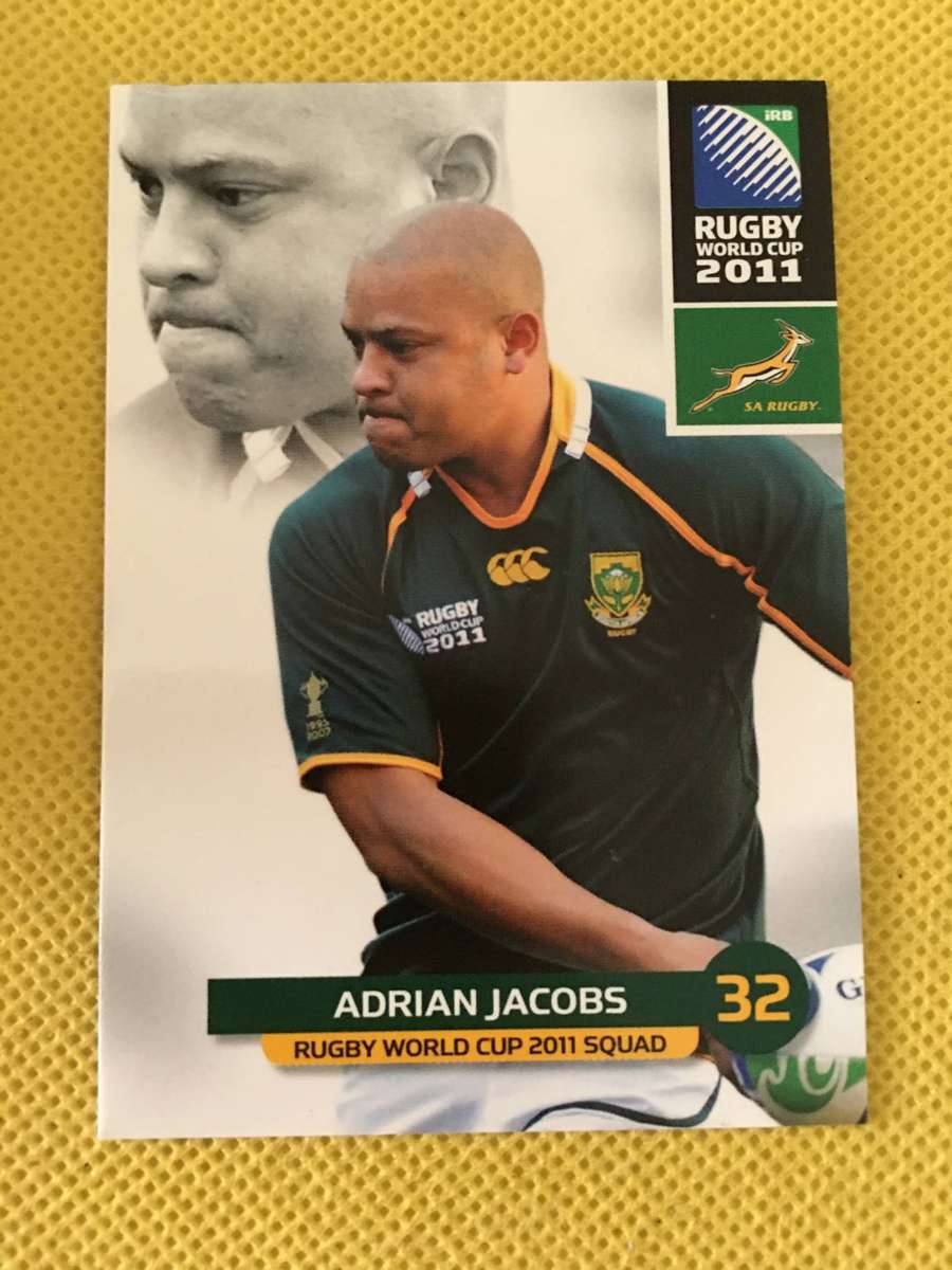 RUGBY TRADING CARD - 2011 - ADRIAN JACOBS