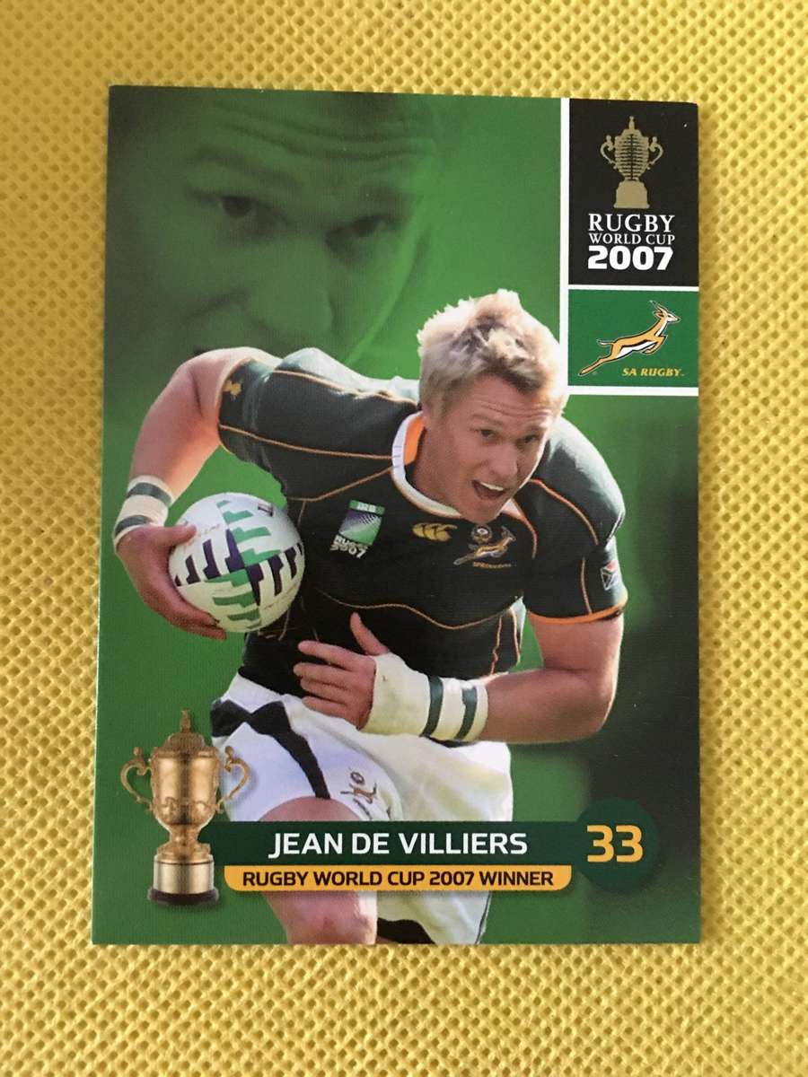 RUGBY TRADING CARD SPRINGBOKS - 2007 - JEAN DE VILLIERS