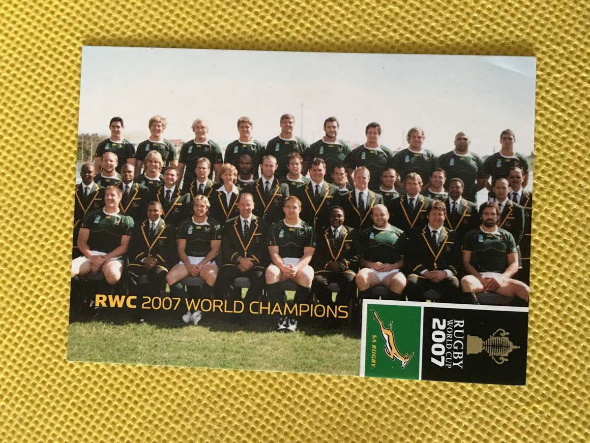 RUGBY TRADING CARD - SPRINGBOKS - WORLD CHAMPIONS