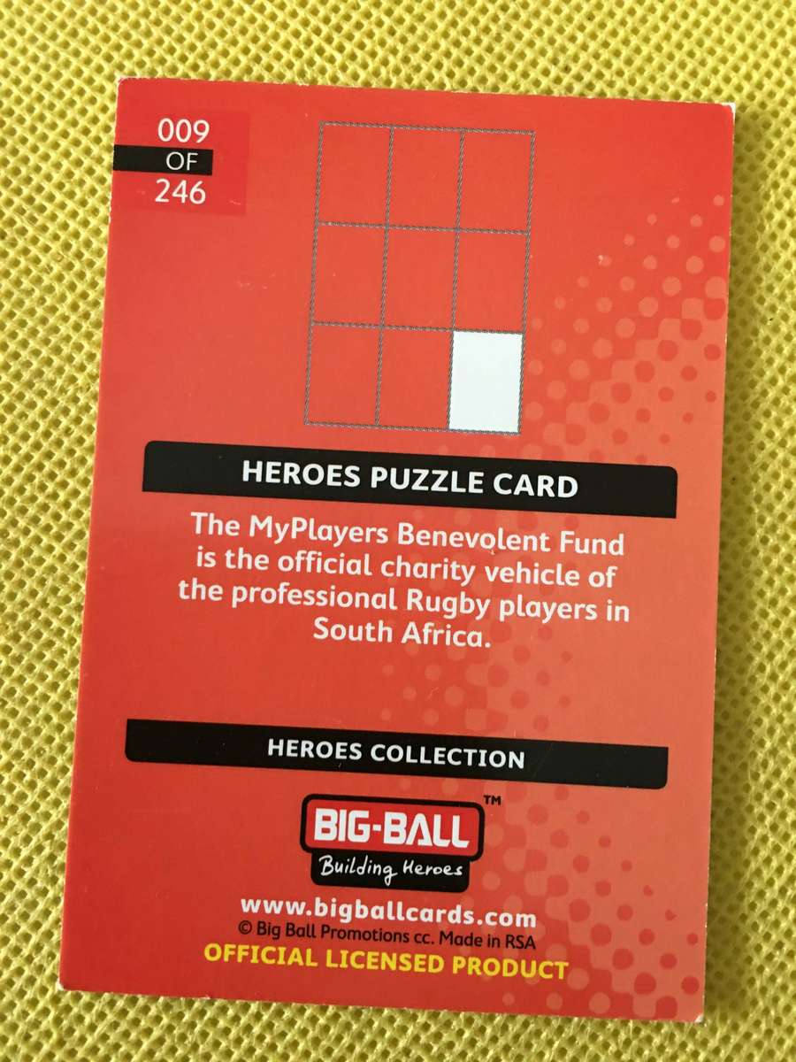 RUGBY TRADING CARD - BIG-BALL - HEROES PUZZLE CARDS 3