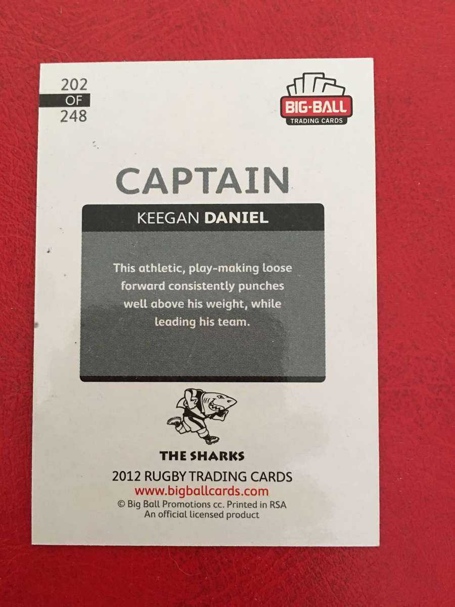 BIG BALL 2012  RUGBY TRADING CARD - FOIL CARD / KEEGAN DANIEL - CAPTAIN