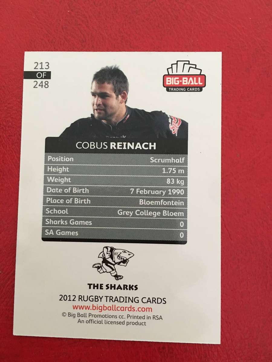 BIG BALL RUGBY TRADING CARD - COBUS REINACH