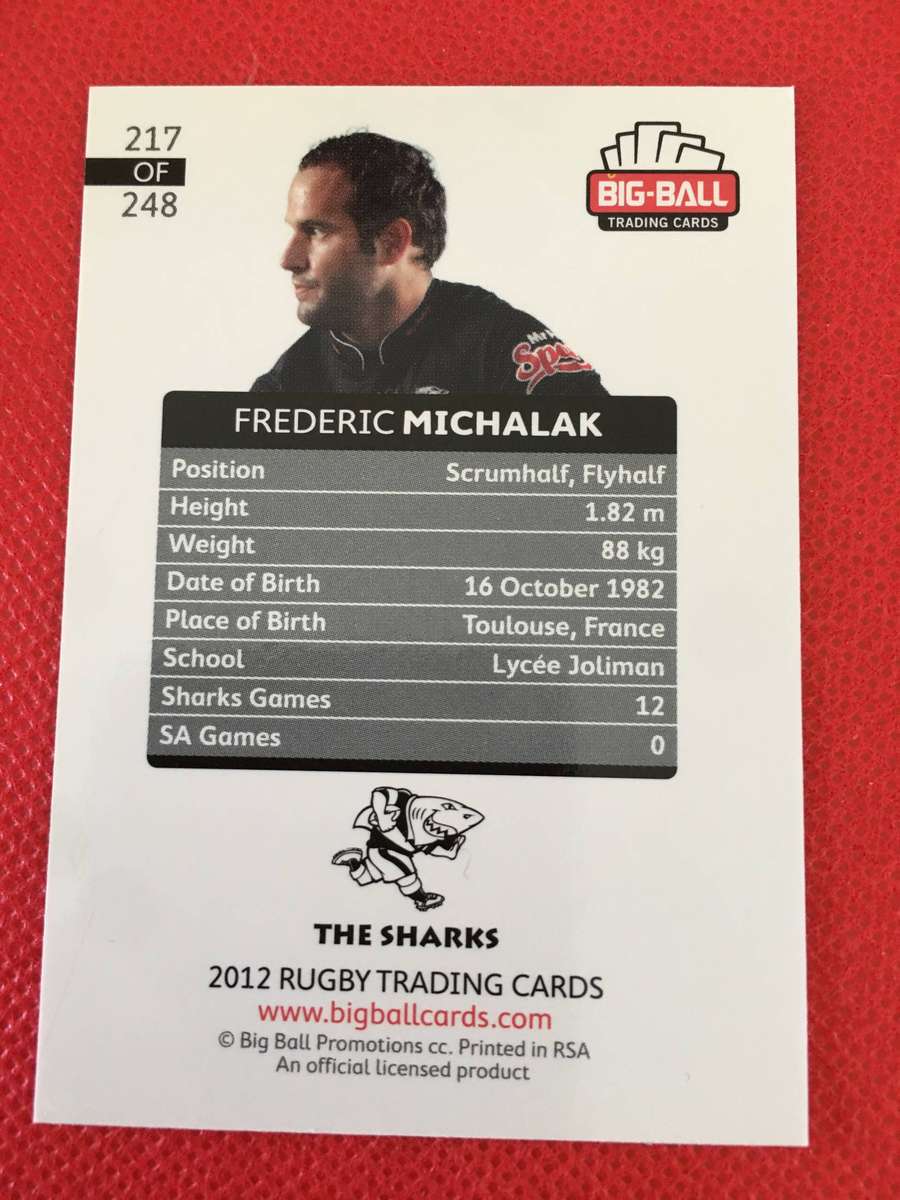 RUGBY TRADING CARD 2012 - FREDERIC MICHALAK