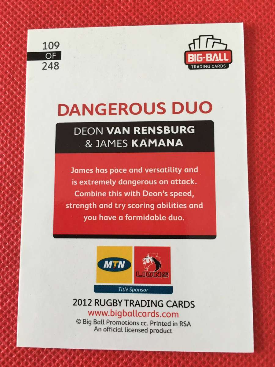 RUGBY TRADING CARD - DANGEROUS DUO