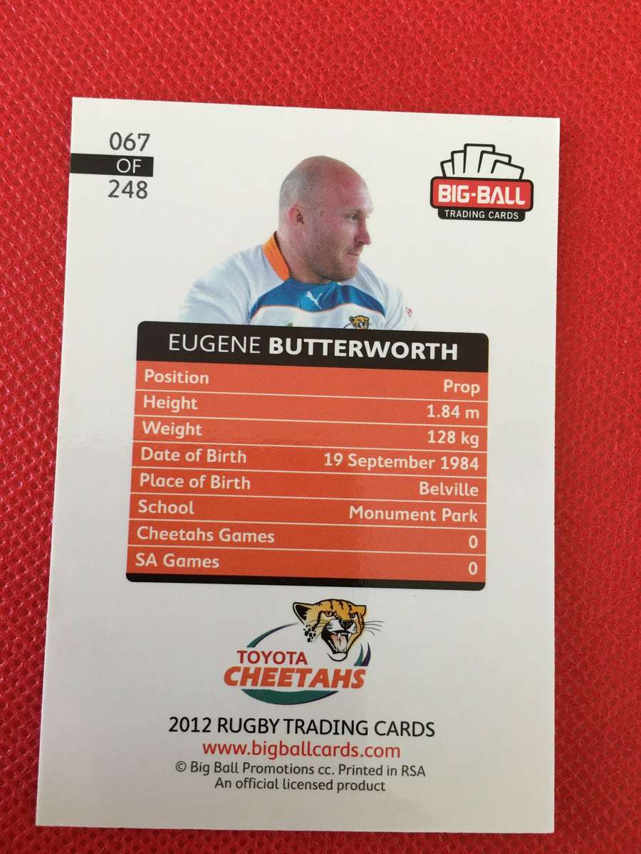 RUGBY TRADING CARD - EUGENE BUTTERWORTH
