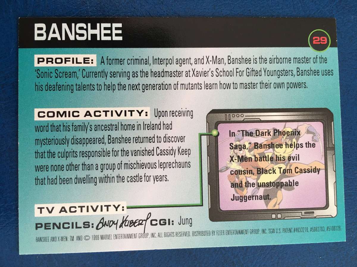 DC / MARVEL FLEER - X-MEN  - TRADING CARD - BANSHEE
