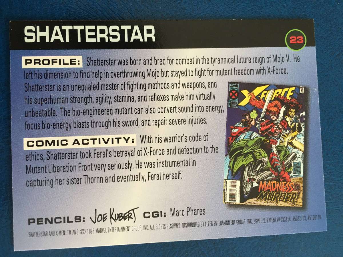 DC / MARVEL TRADING CARD - FLEER - X-MEN - SHATTERSTAR