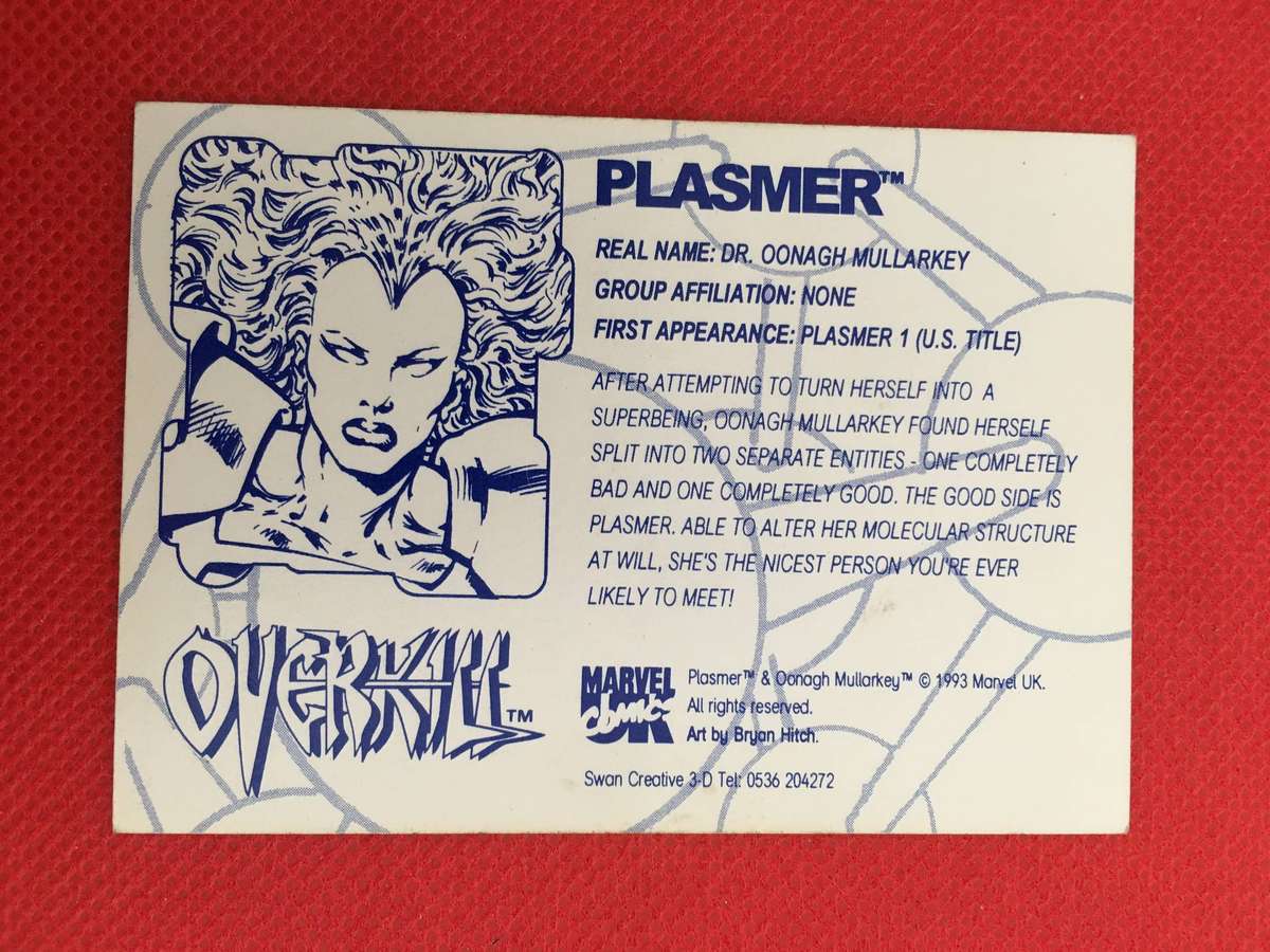 DC /MARVEL  3D TRADING CARD  - OVERKILL -  PLASMER