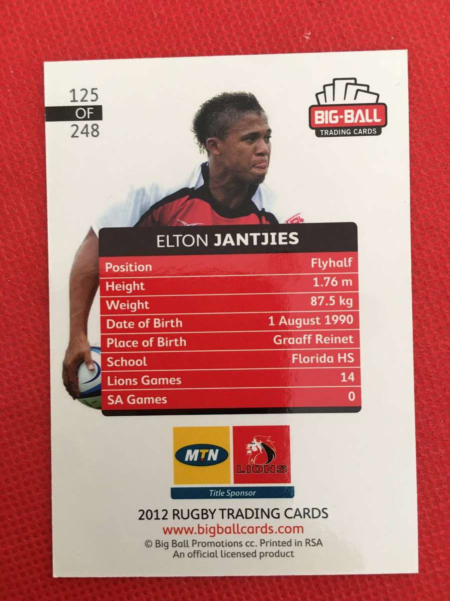 RUGBY TRADING CARD - ELTON JANTJIES