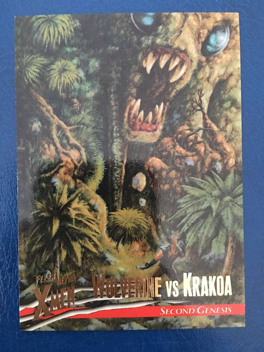 FLEER CORP.  DC/ MARVEL  TRADING CARD  - X -MEN - WOLVERINE VS KRAKOA