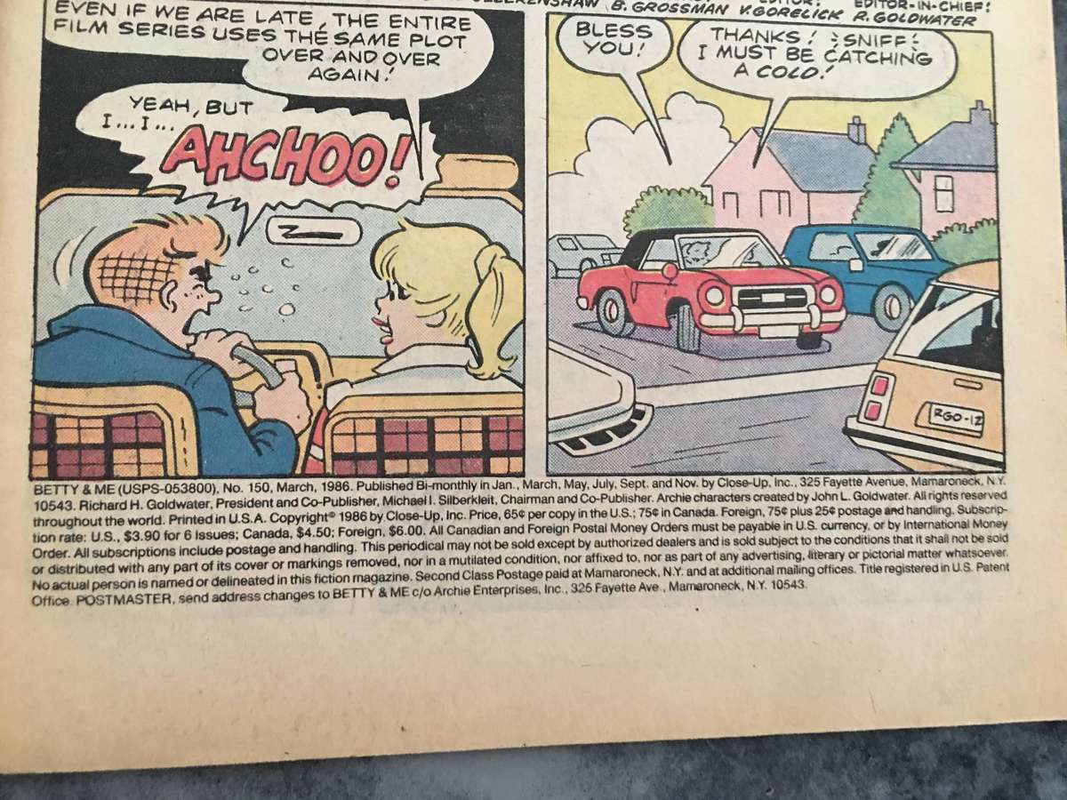 ARCHIE SERIES COMICS -  BETTY AND ME NO. 150  - 1986