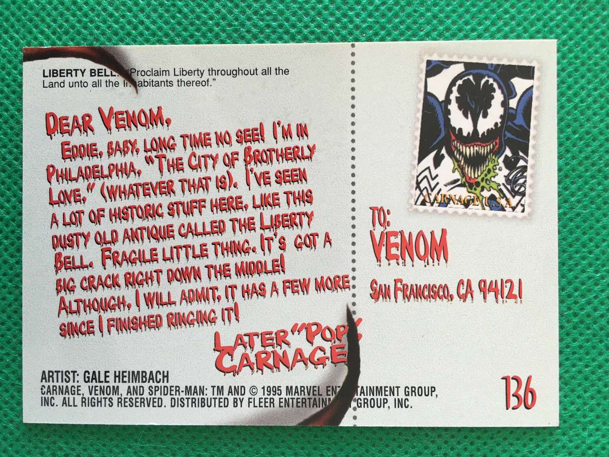 FLEER ULTRA SPIDERMAN  TRADING CARD  - LIBERTY BELL